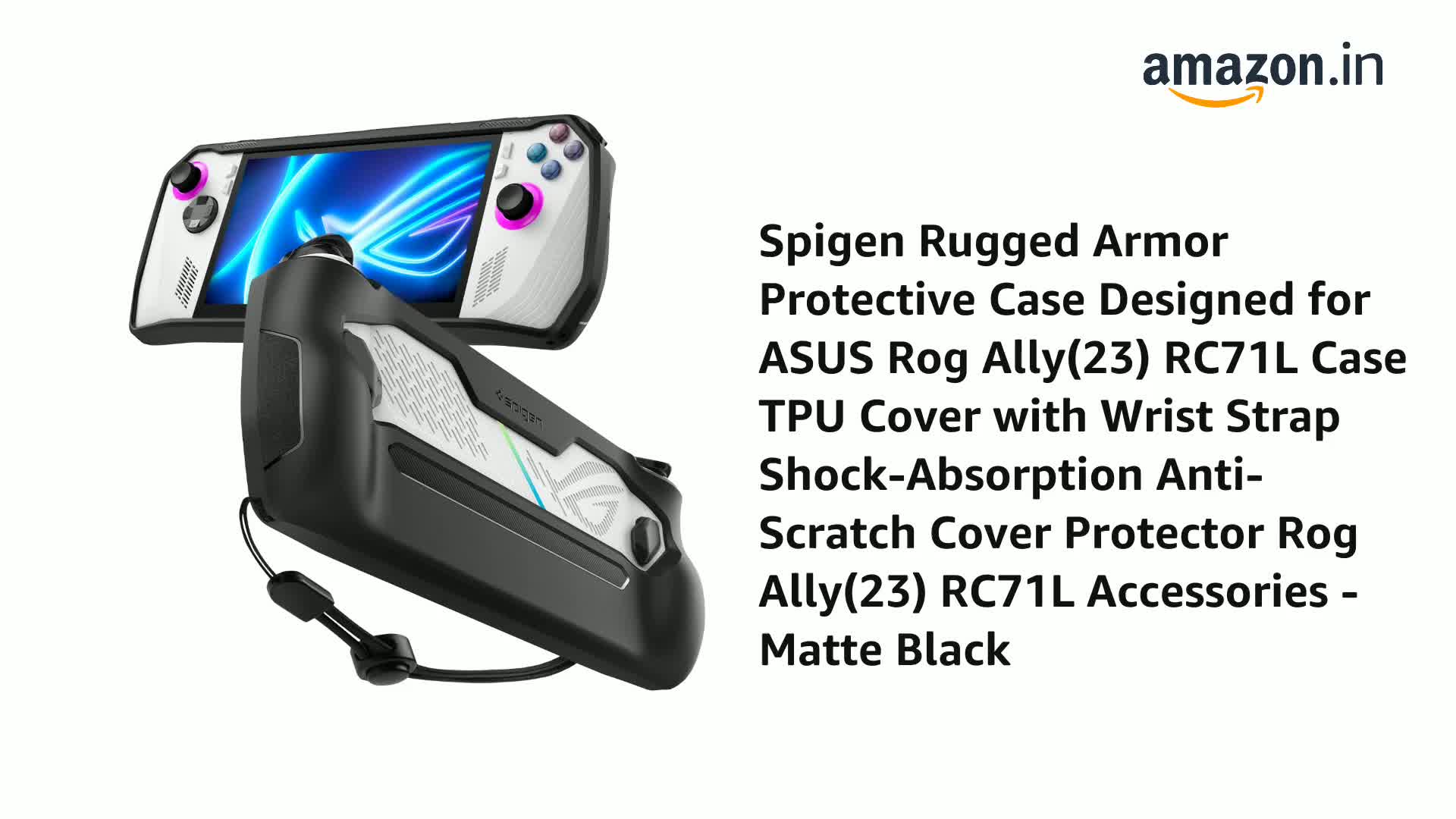 Spigen Rugged Armor for Asus ROG Ally (2023) RC71L Case with Wrist